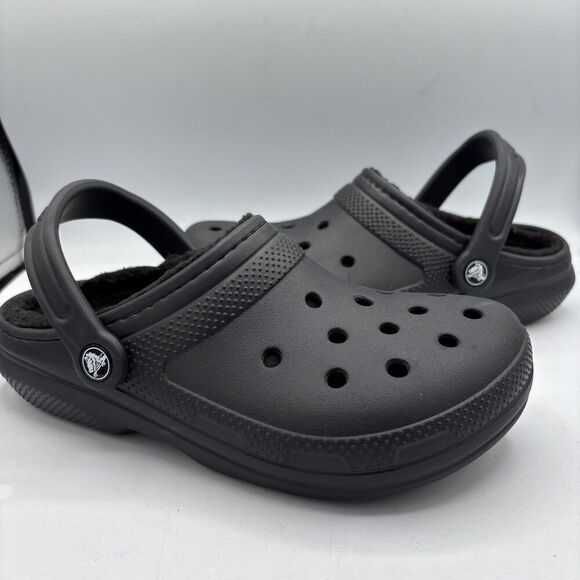Crocs Shoes - CROCS Women’s Classic Fuzz Lined Clogs 7 M5/W7 Black Comfort Slip On Winter Shoe